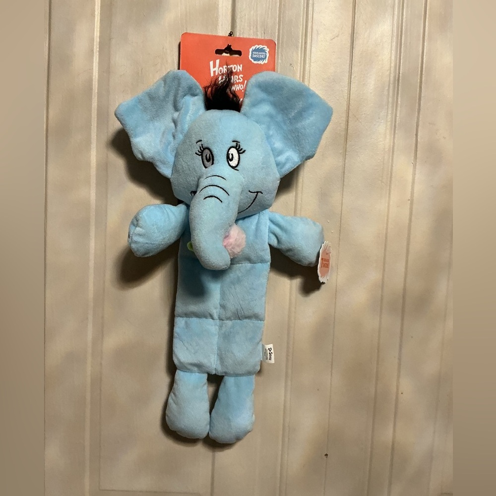 Brand New Dr Seuss Horton Hears a Who 15" Plush Dog Toy Squeak Crinkle